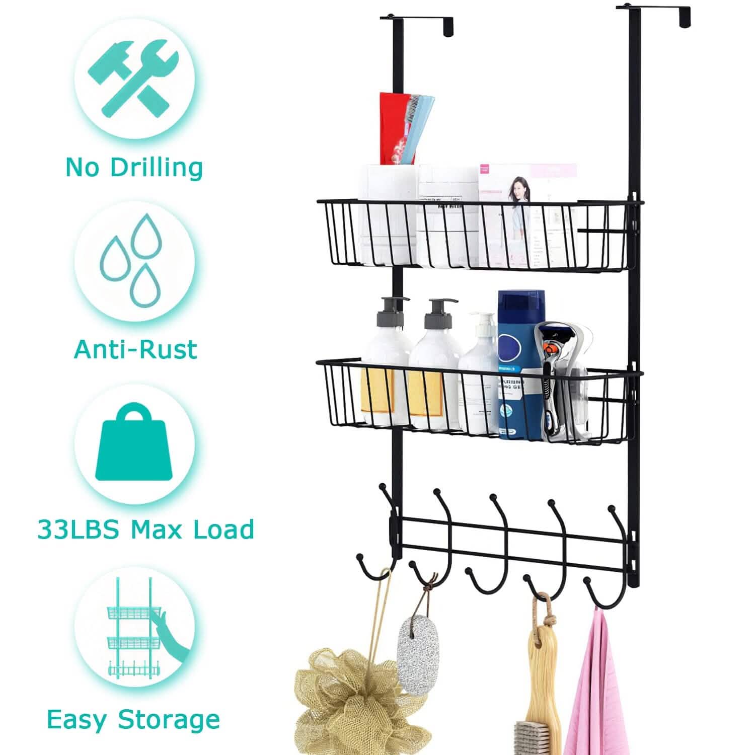 Over The Door Hooks Organizer Storage & Organization - Tophatter Daily Deals
