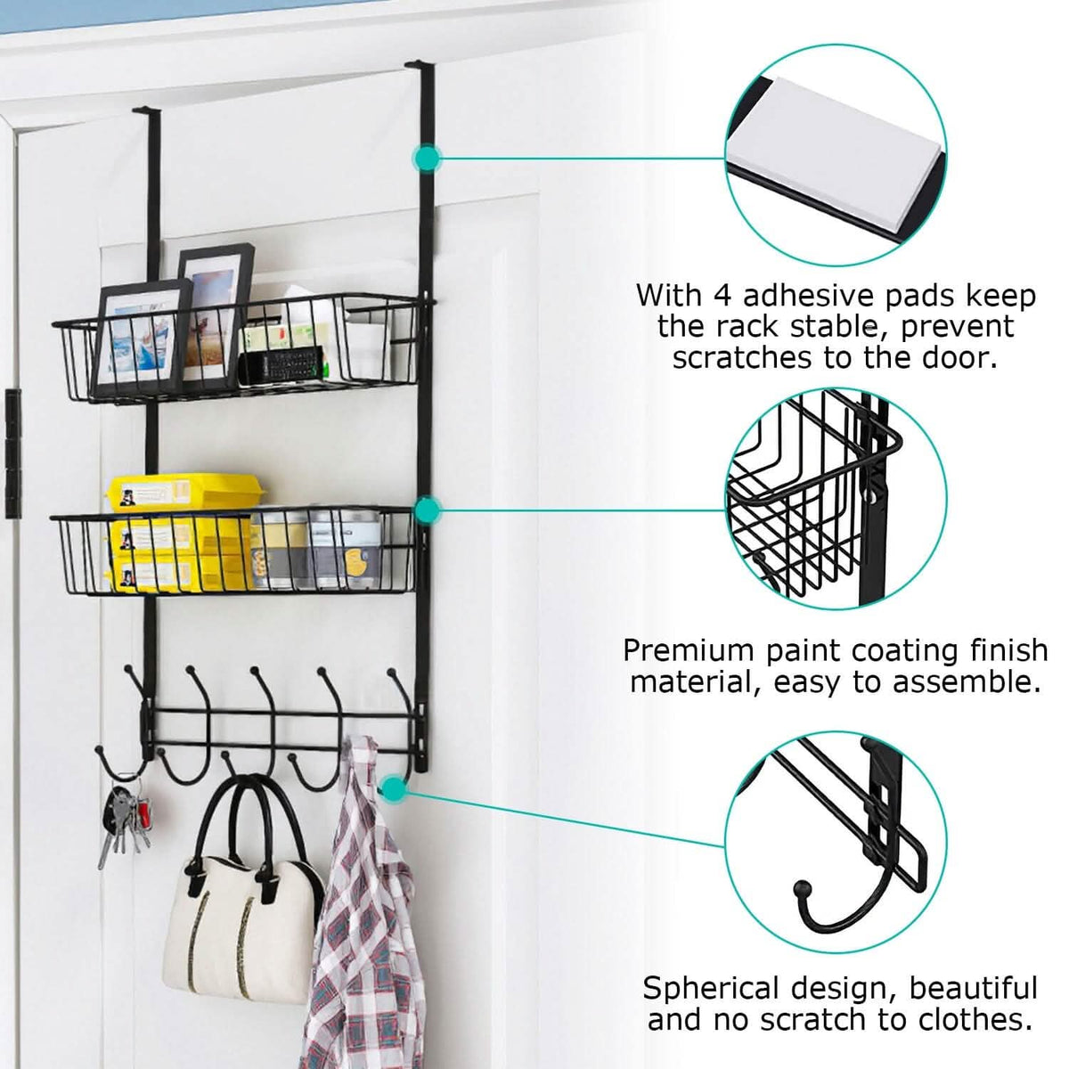 Over The Door Hooks Organizer Storage & Organization - Tophatter Daily Deals