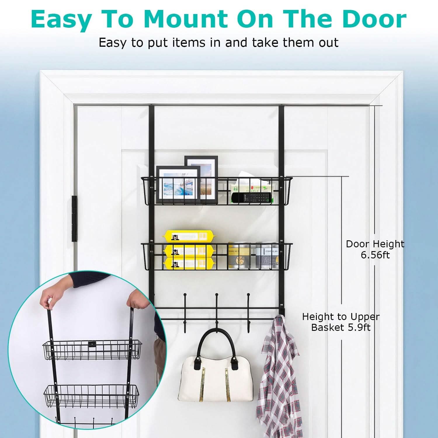 Over The Door Hooks Organizer Storage & Organization - Tophatter Daily Deals