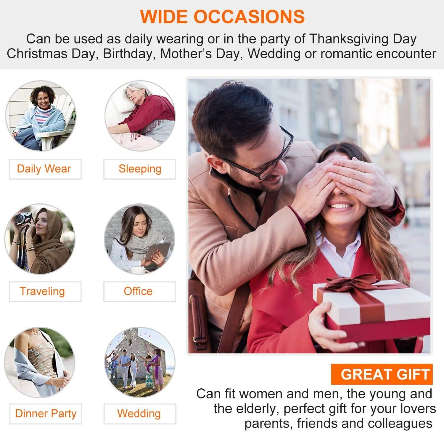 Oversize Cashmere Wool Shawl Wrap Blanket Gloves, Scarves & Earmuffs - Tophatter Daily Deals