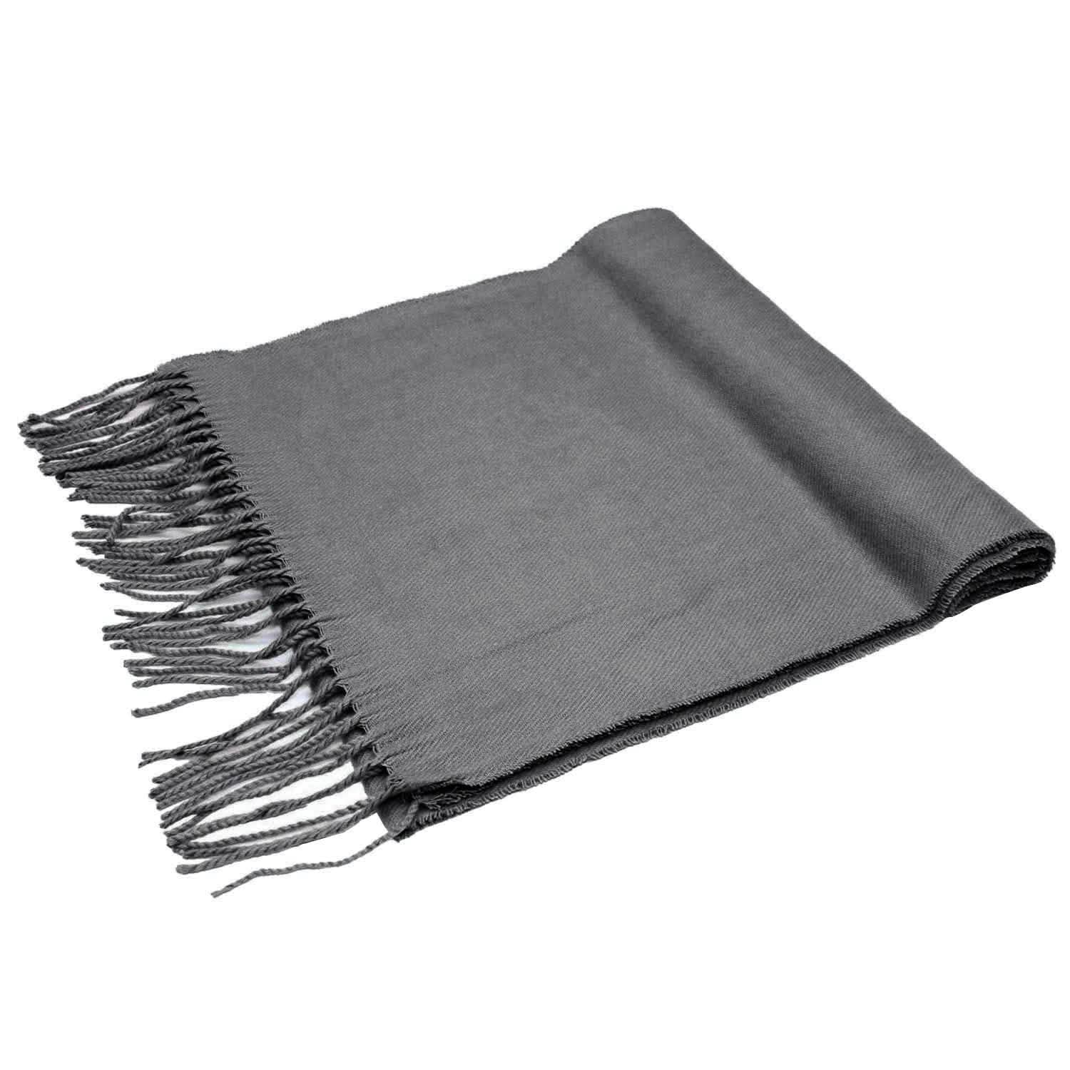Oversize Cashmere Wool Shawl Wrap Blanket Dark Gray Gloves, Scarves & Earmuffs - Tophatter Daily Deals