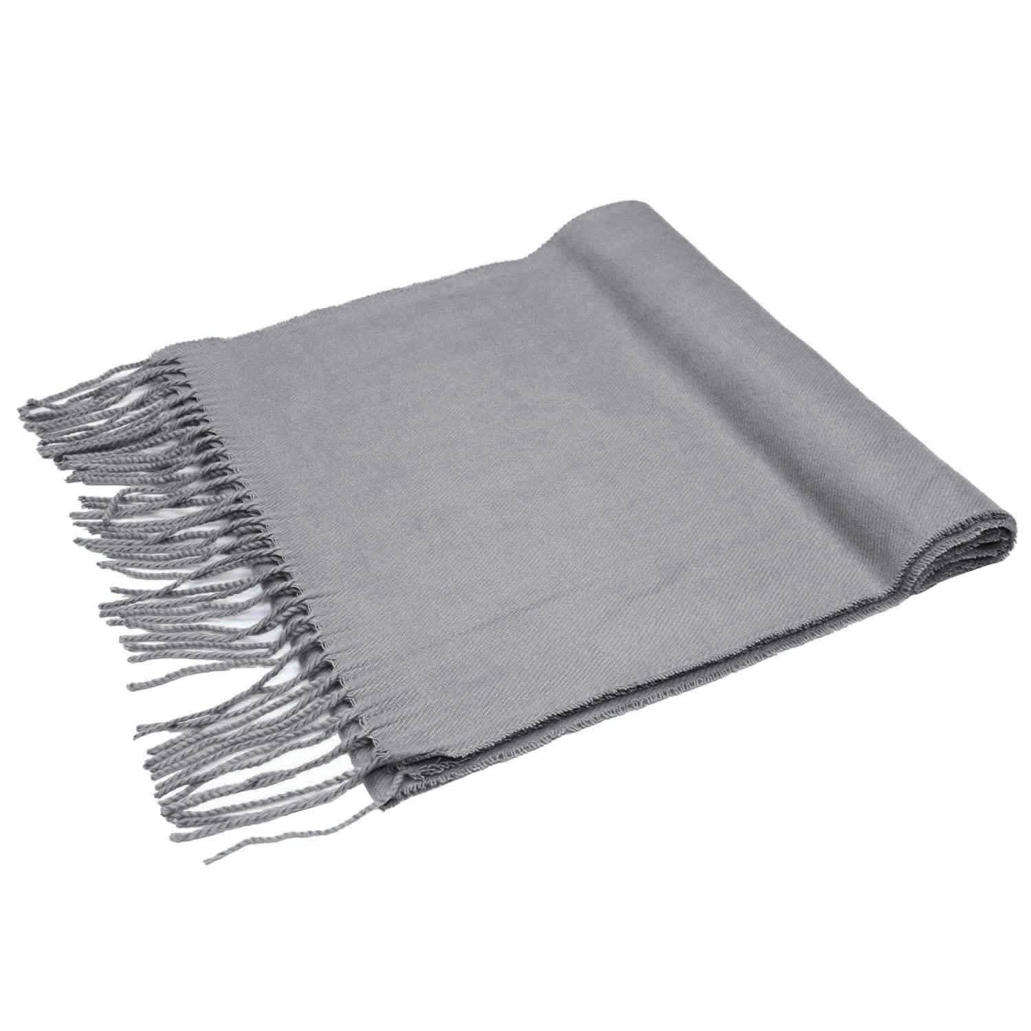 Oversize Cashmere Wool Shawl Wrap Blanket Gray Gloves, Scarves & Earmuffs - Tophatter Daily Deals