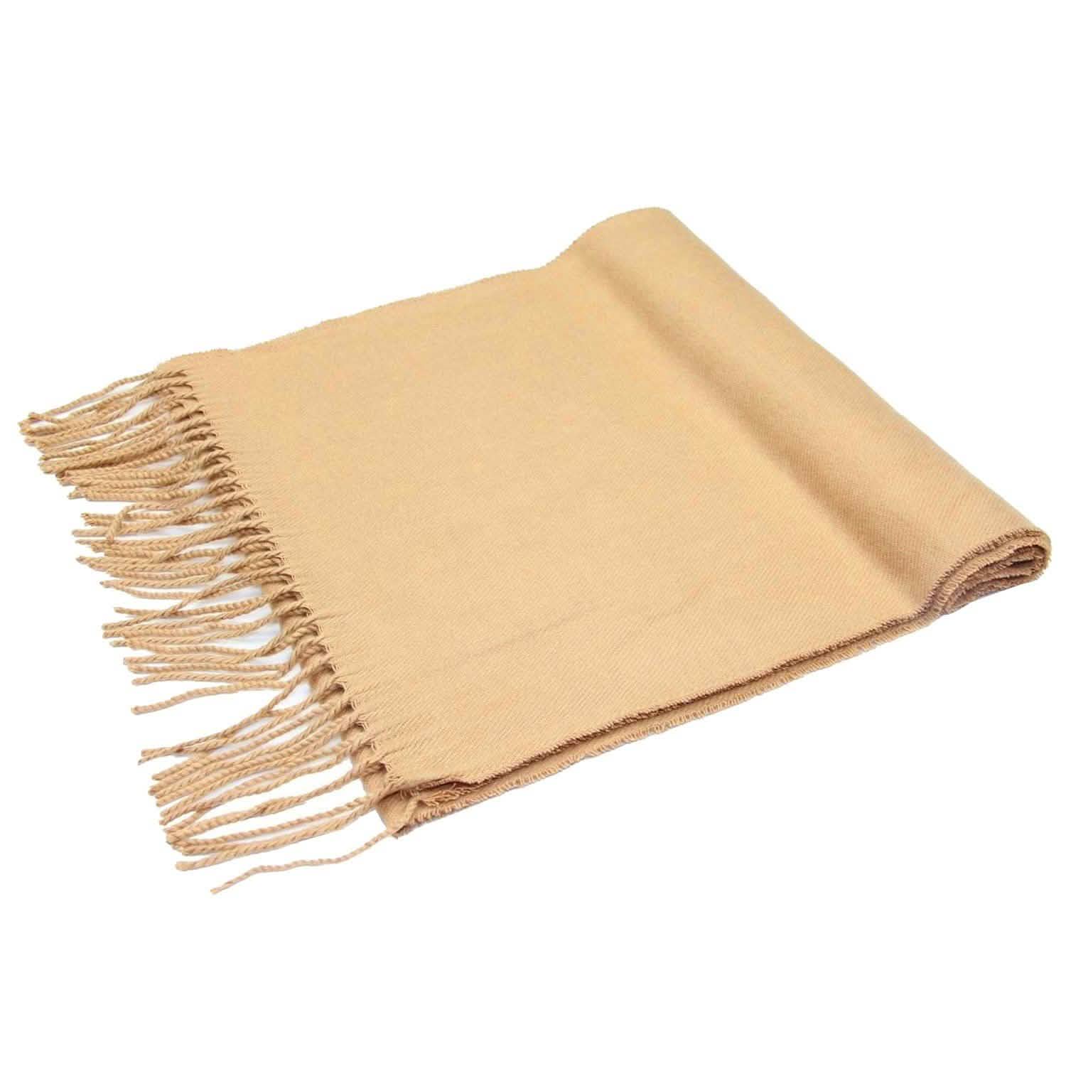 Oversize Cashmere Wool Shawl Wrap Blanket Khaki Gloves, Scarves & Earmuffs - Tophatter Daily Deals