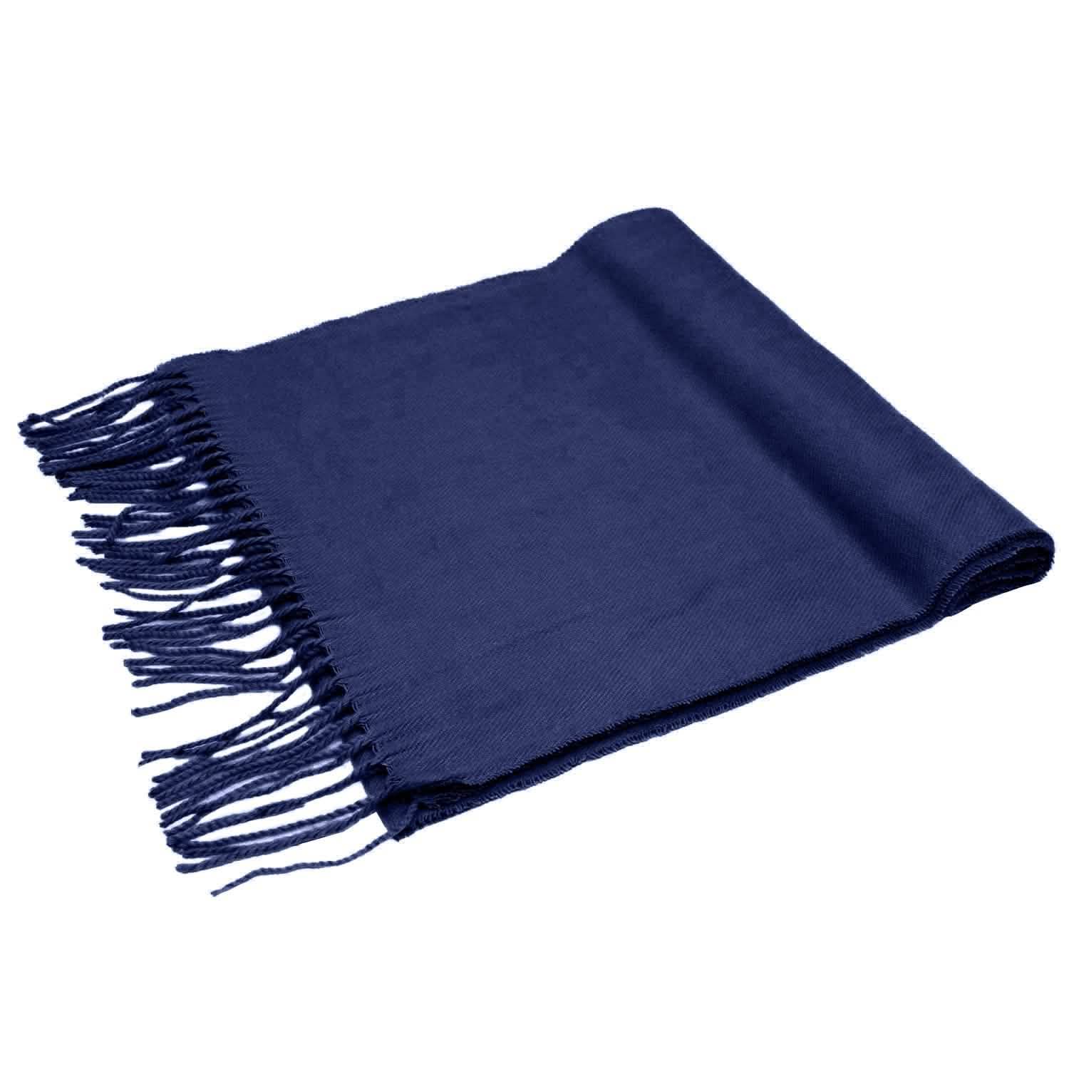 Oversize Cashmere Wool Shawl Wrap Blanket Navy Gloves, Scarves & Earmuffs - Tophatter Daily Deals