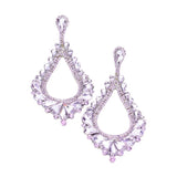 Oversized Cut Out Cluster Vine Accented Teardrop Earrings Lavender Earrings - Tophatter Daily Deals
