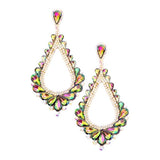 Oversized Cut Out Cluster Vine Accented Teardrop Earrings Multi Earrings - Tophatter Daily Deals
