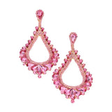 Oversized Cut Out Cluster Vine Accented Teardrop Earrings Pink Earrings - Tophatter Daily Deals