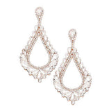 Oversized Cut Out Cluster Vine Accented Teardrop Earrings Rose Gold Earrings - Tophatter Daily Deals