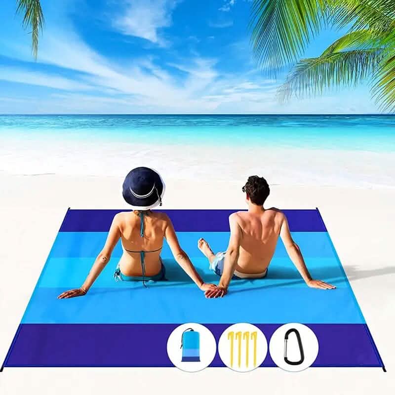 Oversized Waterproof Beach Blanket Light Blue Outdoor Recreation - Tophatter Daily Deals