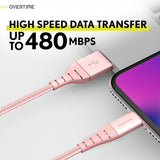Overtime Apple MFi Certified iPhone Charger 6ft Long Nylon Braided Lightning Cable Charging Cable - Tophatter Daily Deals