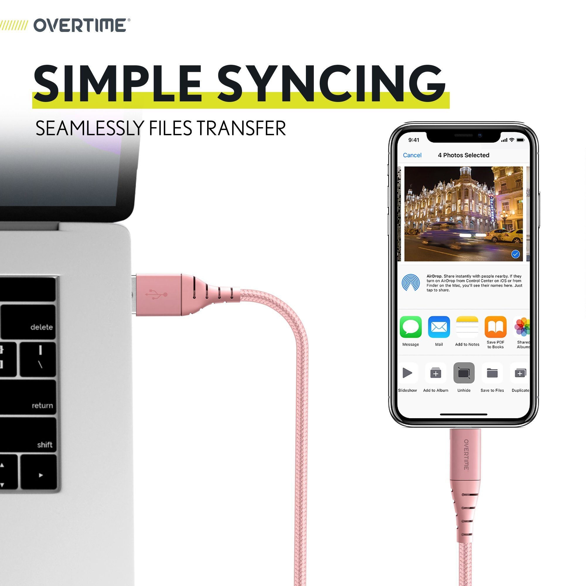 Overtime Apple MFi Certified iPhone Charger 6ft Long Nylon Braided Lightning Cable Charging Cable - Tophatter Daily Deals