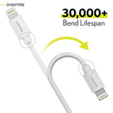 Overtime Apple MFi Certified Lightning Cable 10ft with Dual USB Wall Charger Adapter Charging Cable - Tophatter Daily Deals