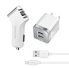 Overtime Dual iPhone Car Charger Set Charging Cable - Tophatter Daily Deals