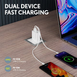 Overtime Dual Port USB A and USB C 38W Fast Charging Power Adapter USB Power Adapter - Tophatter Daily Deals