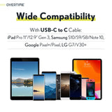Overtime Extra Long 10ft USB C to USB C Charging Cord Charging Cable - Tophatter Daily Deals