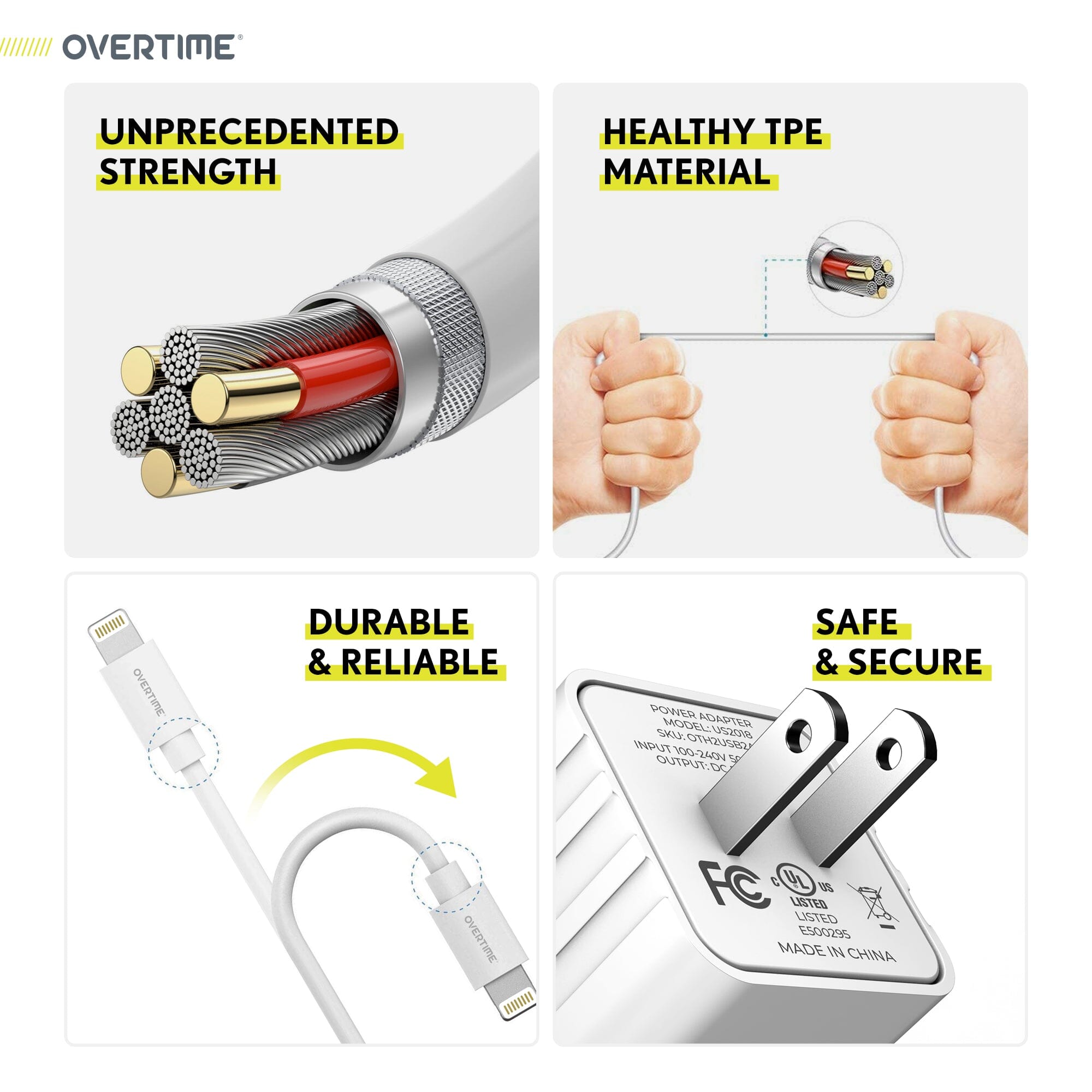 Overtime Home and Car Complete Charging Kit: Fast Wall & Car Chargers + Durable Lightning Cable Charging Cable - Tophatter Daily Deals