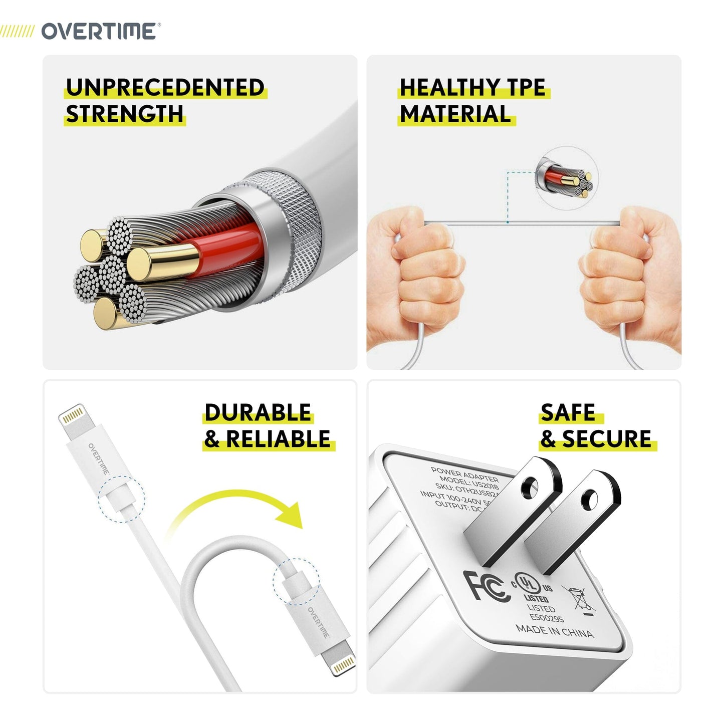 Overtime Home and Car Complete Charging Kit: Fast Wall & Car Chargers + Durable Lightning Cable Charging Cable - Tophatter Daily Deals