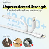 Overtime iPhone MFI Certified 6ft Smart USB-C to Lightning Cable Charging Cable - Tophatter Daily Deals