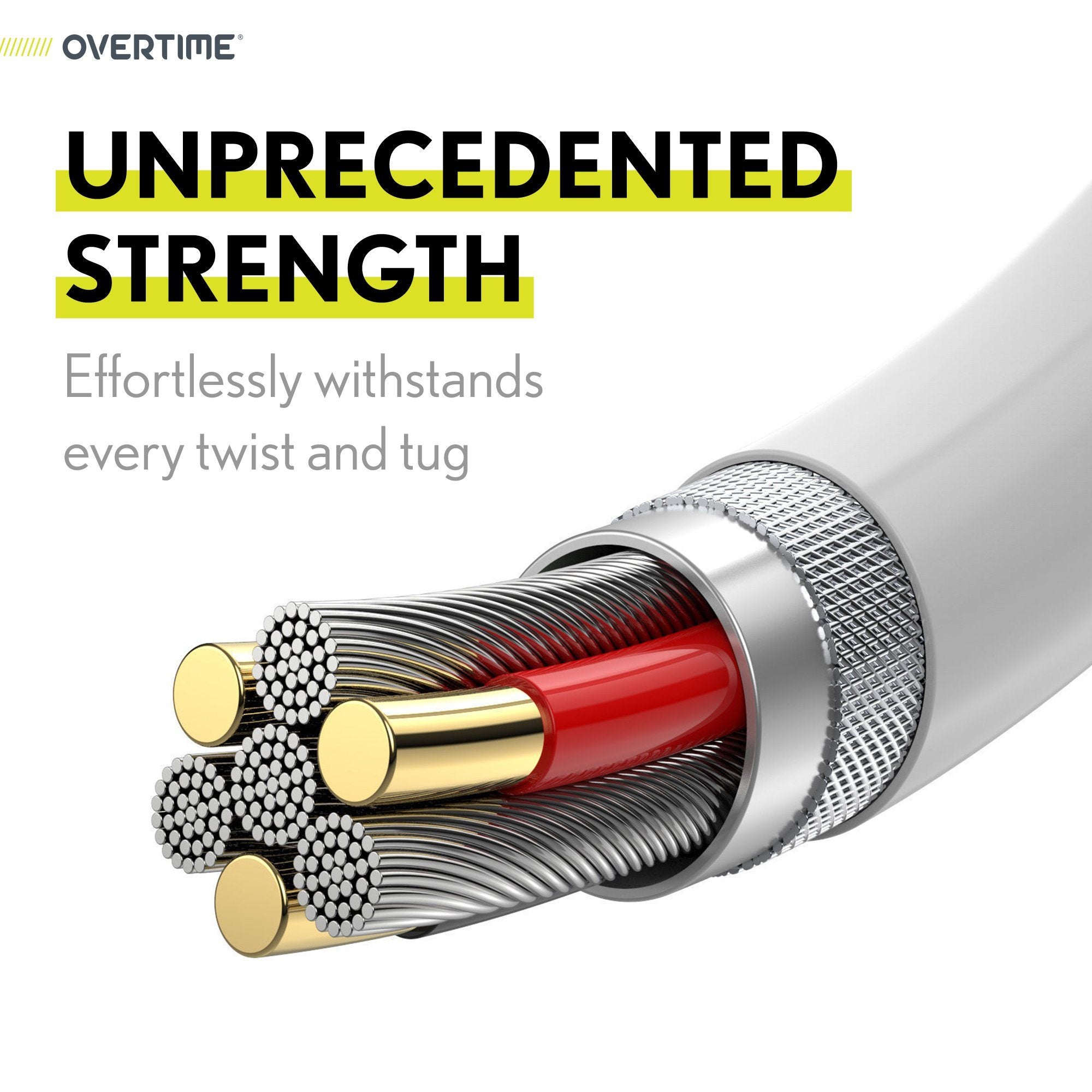 Overtime USB Type C Cable | 6ft USB C to USB C Charging Cord for iPadPro 11”, iPadPro 12.9” and Android Devices Charging Cable - Tophatter Daily Deals