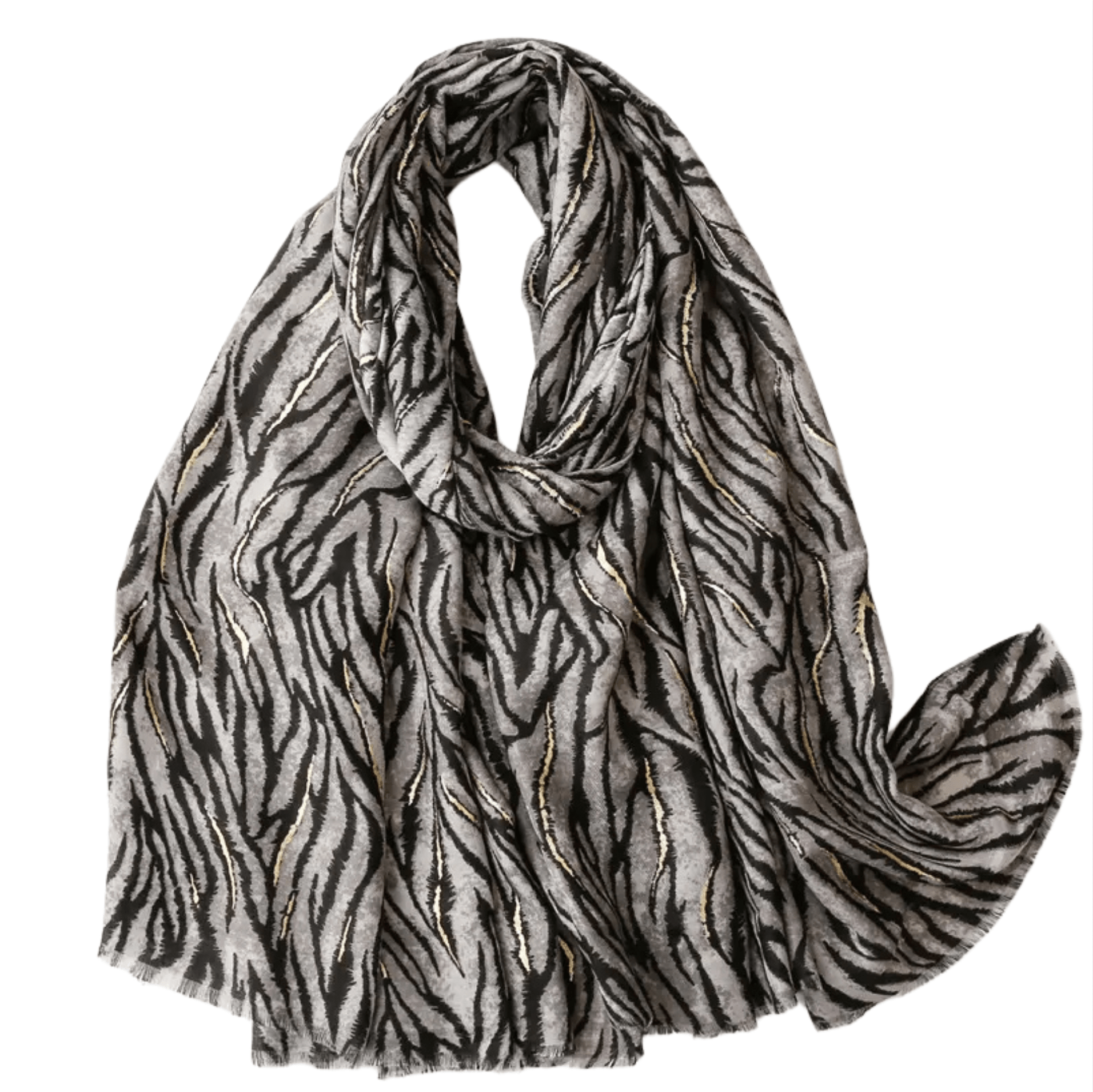 Bold Zebra Inspired Scarf with Gold Highlights Multi Scarves - Tophatter Daily Deals