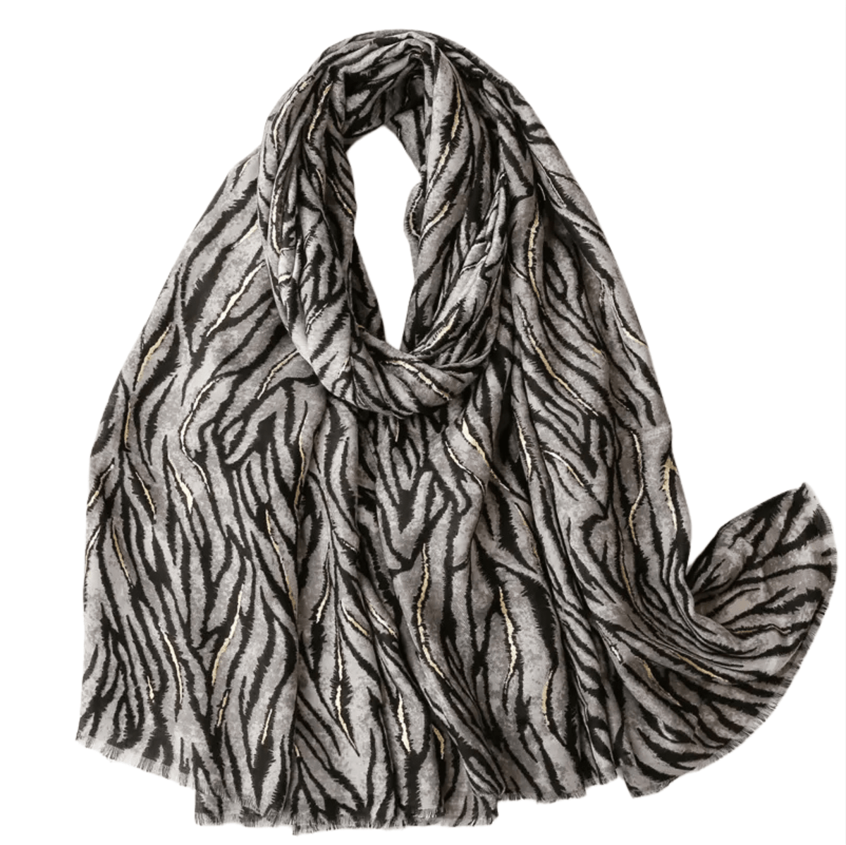 Bold Zebra Inspired Scarf with Gold Highlights Multi Scarves - Tophatter Daily Deals