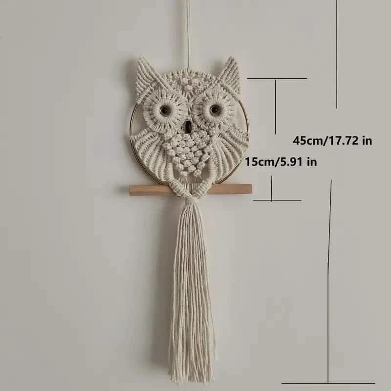 Owl Macrame Home Tapestry Boho Tapestry Wall Hanging Furniture & Decor - Tophatter Daily Deals