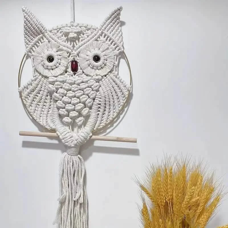 Owl Macrame Home Tapestry Boho Tapestry Wall Hanging Furniture & Decor - Tophatter Daily Deals
