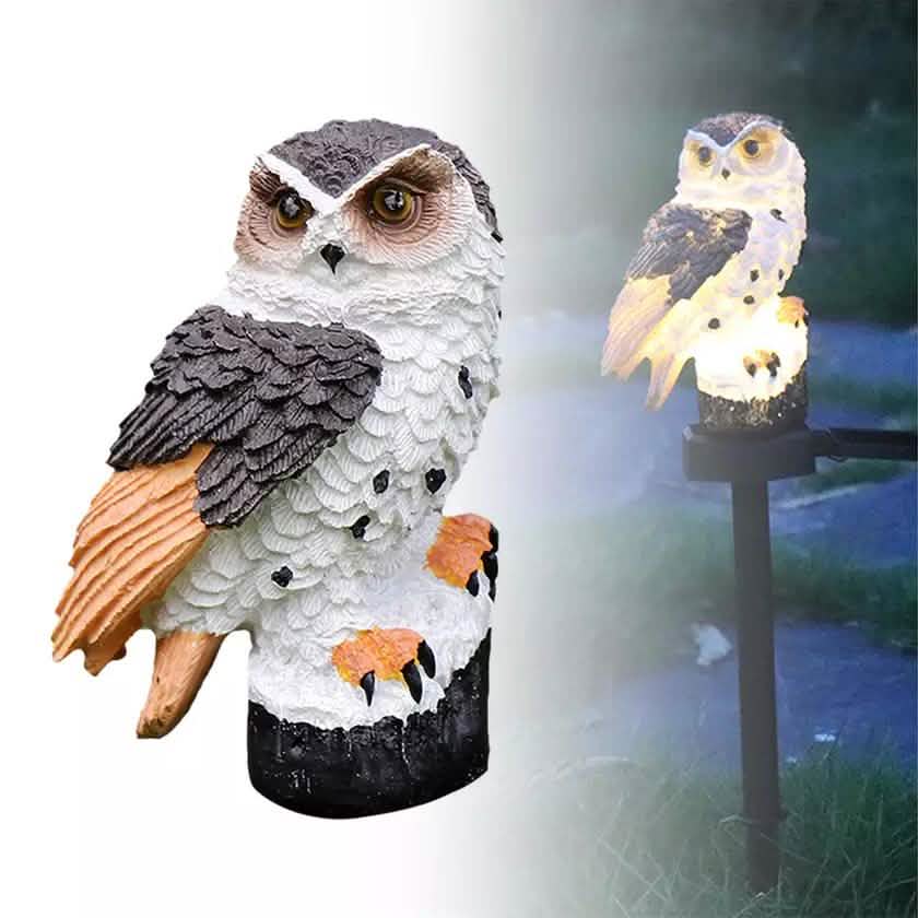 Owl Solar LED Lights with Decorative Stake Solar Outdoor Lights - Tophatter Daily Deals