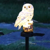 Owl Solar LED Lights with Decorative Stake White Solar Outdoor Lights - Tophatter Daily Deals