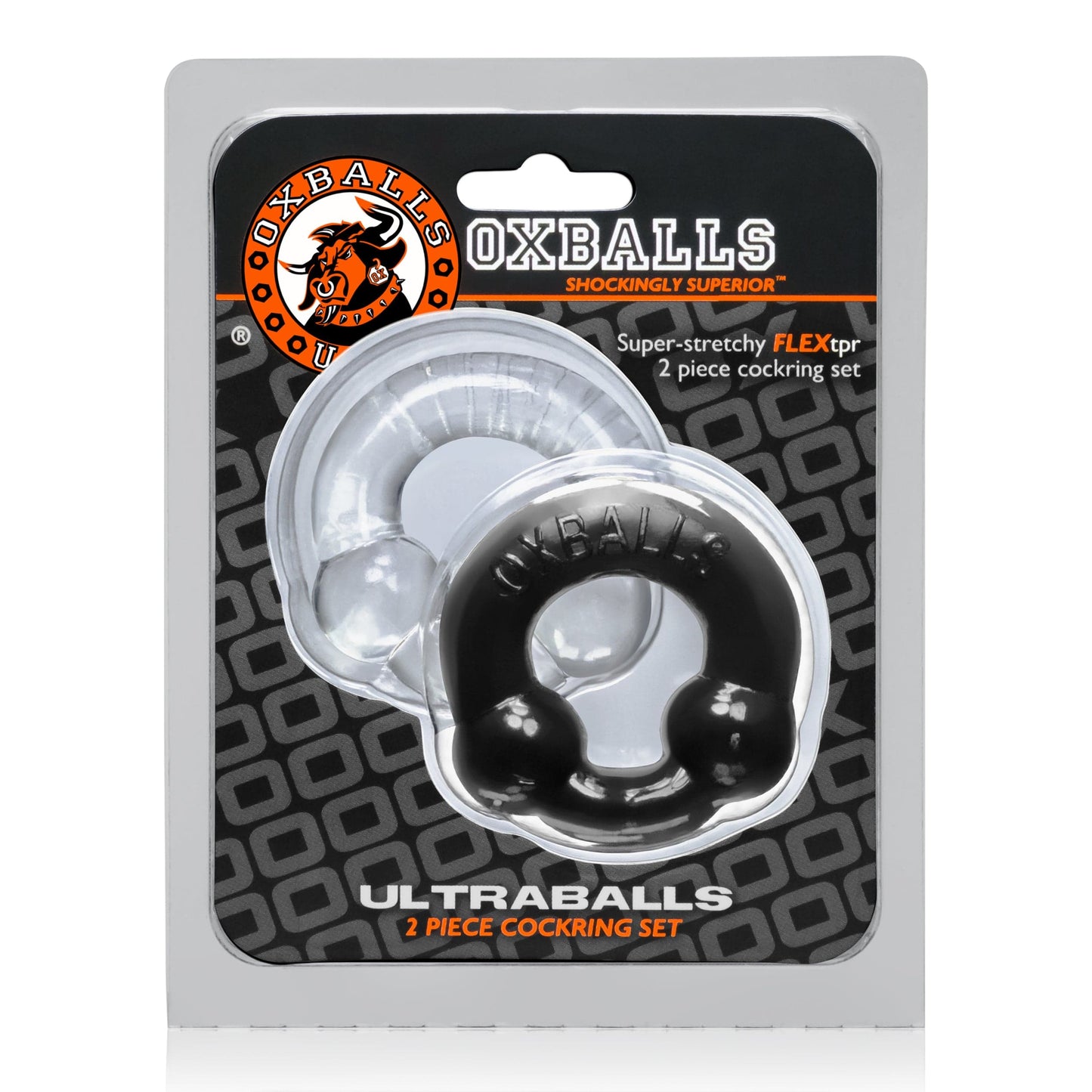 Ultraballs 2 Pack Cockring Black and Clear > Cock Ring > Sets - Tophatter Daily Deals