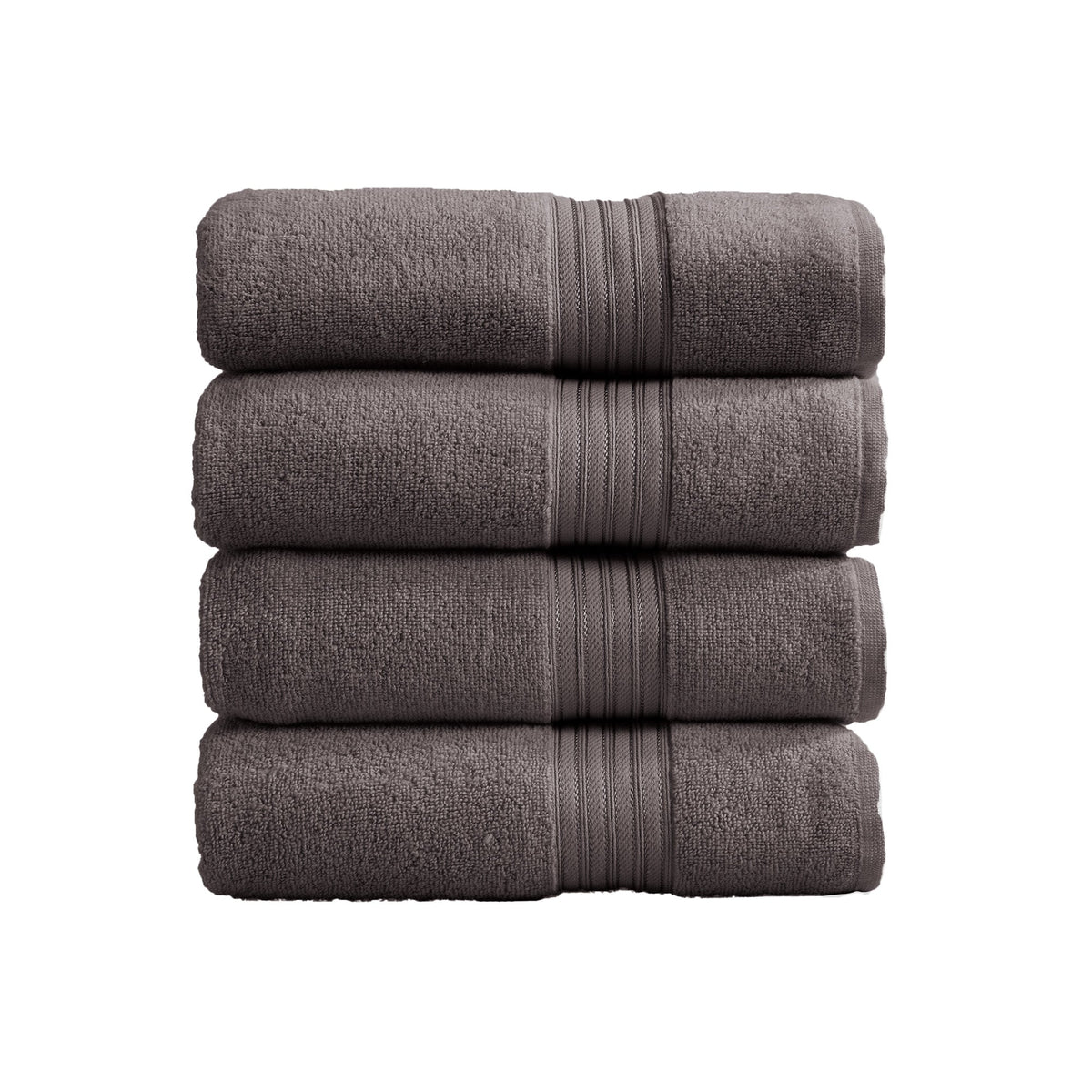 Cotton Terry Bath Towel Set - Cooper Collection Bath Towel (Pack of 4) Dark Grey Bath - Tophatter Daily Deals