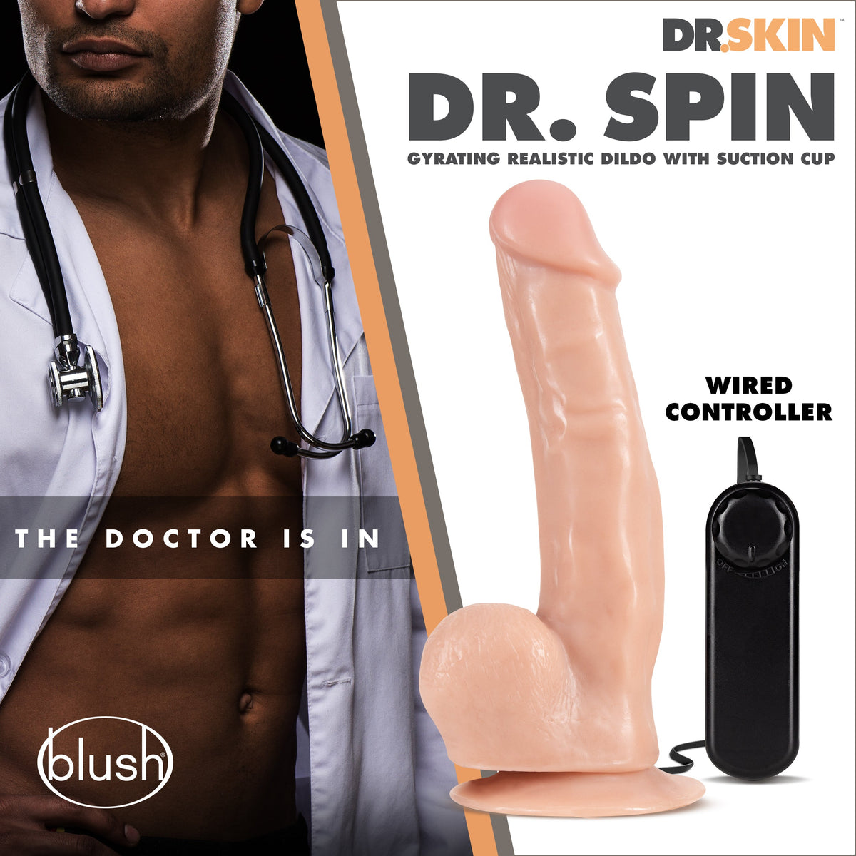 Dr. Skin Dr. Spin (Vanilla) – Gyrating Realistic Dildo > Dildos > Thrusting Dildos - Tophatter Daily Deals