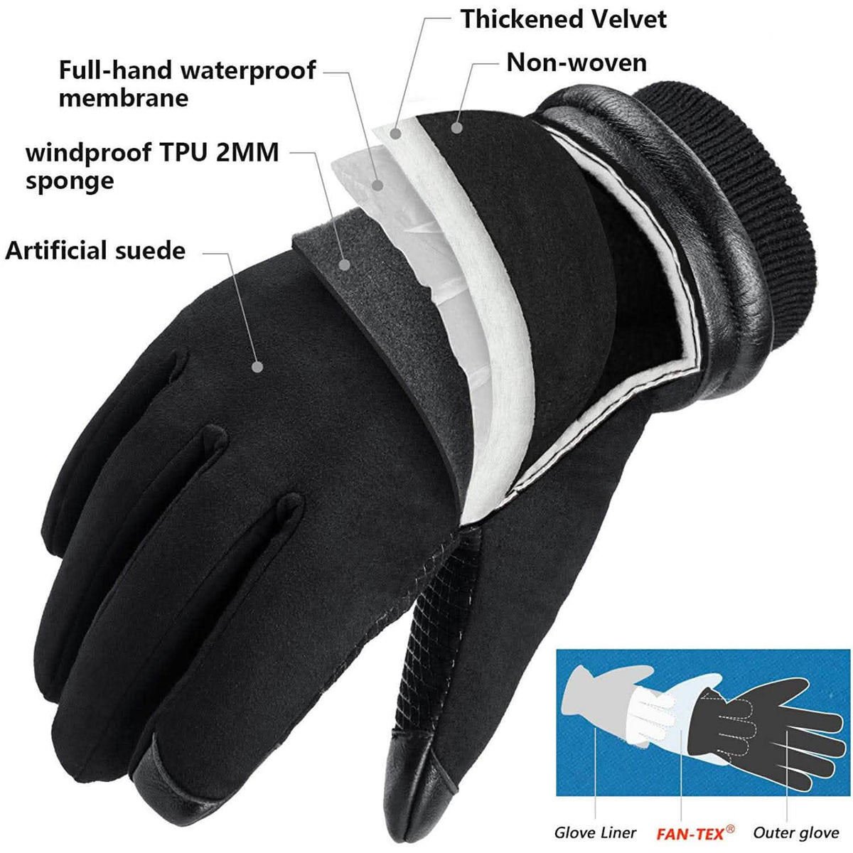 OZERO Waterproof Winter Gloves Outdoor Recreation - Tophatter Daily Deals