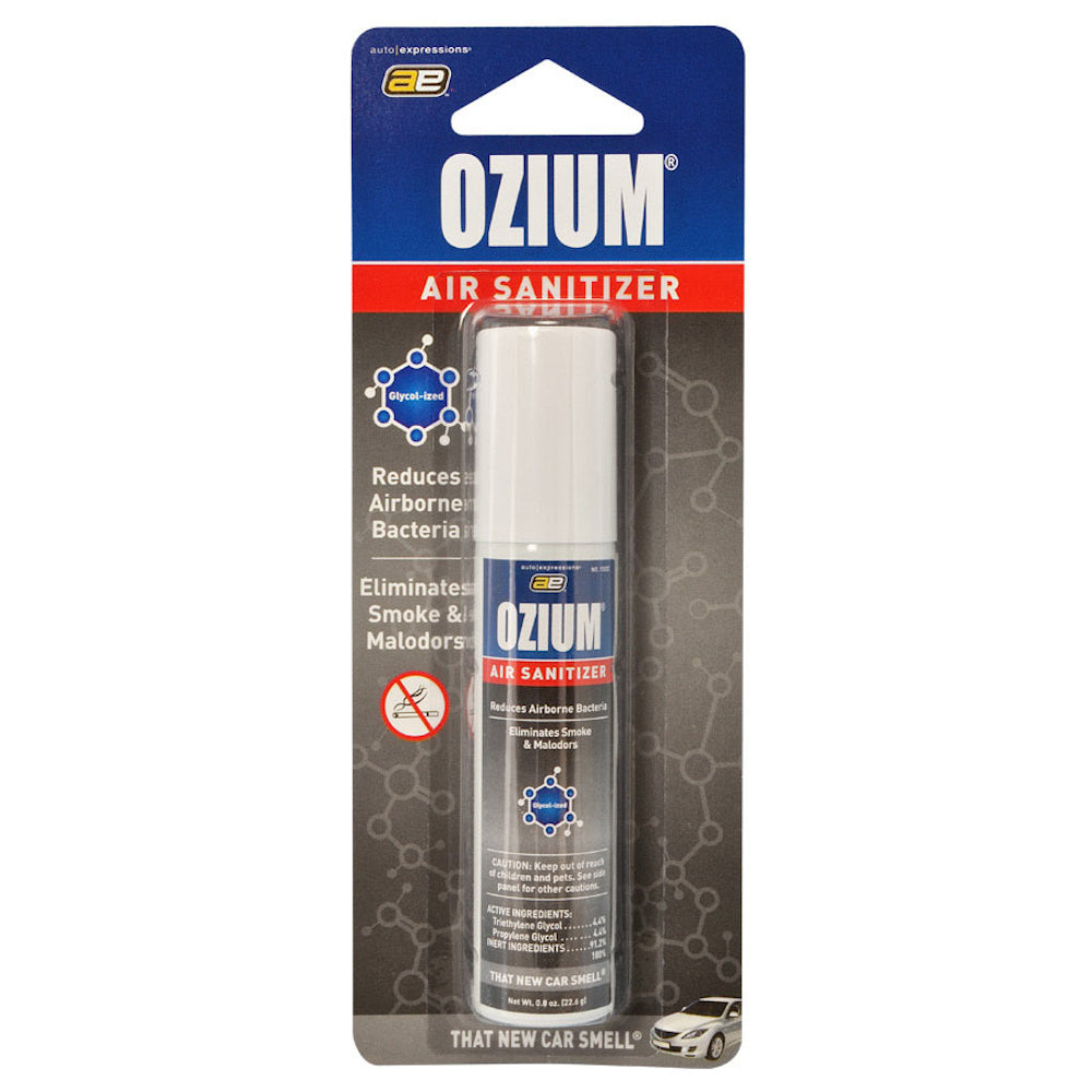 Ozium Air Sanitizer Spray New Car Smell 0.8 Ounce Air Fresheners & Odor Eliminators - Tophatter Daily Deals