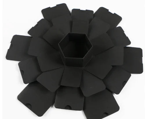 Hexagon Multi-Layer DIY Surprise Photo Album Box New Black - Tophatter Daily Deals