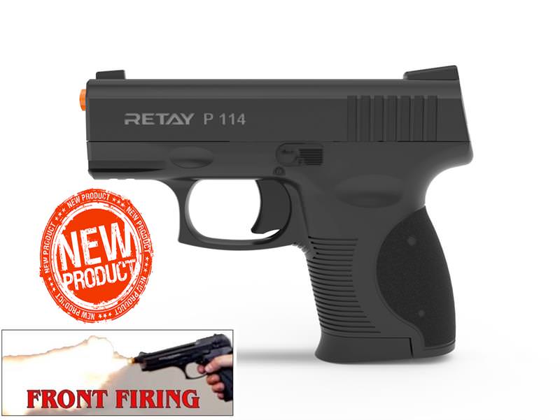 Retay 9MM Compact P114 Model Front Firing Blank Gun Black Finish Collectible Weapons - Tophatter Daily Deals