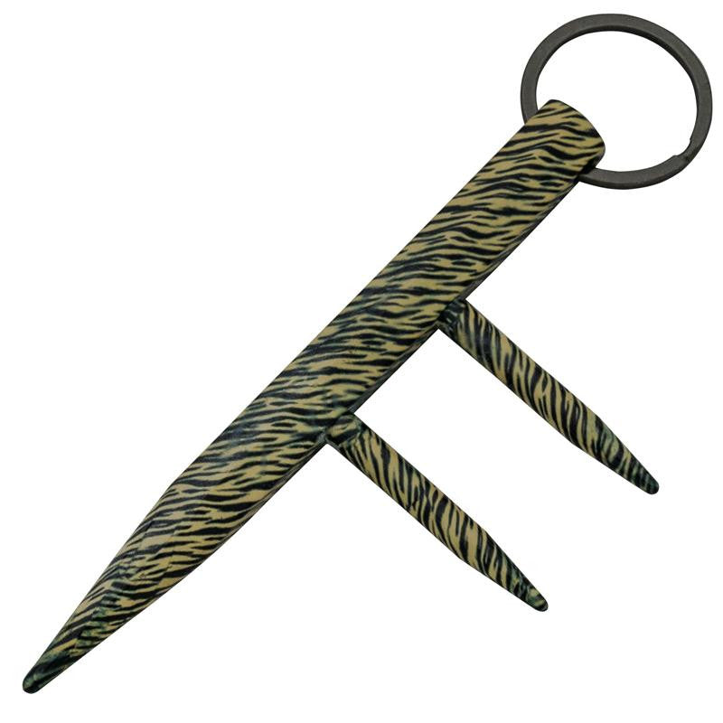 Self Defense Key Chain Two Prong Kubotan Brown Zebra kubotan - Tophatter Daily Deals