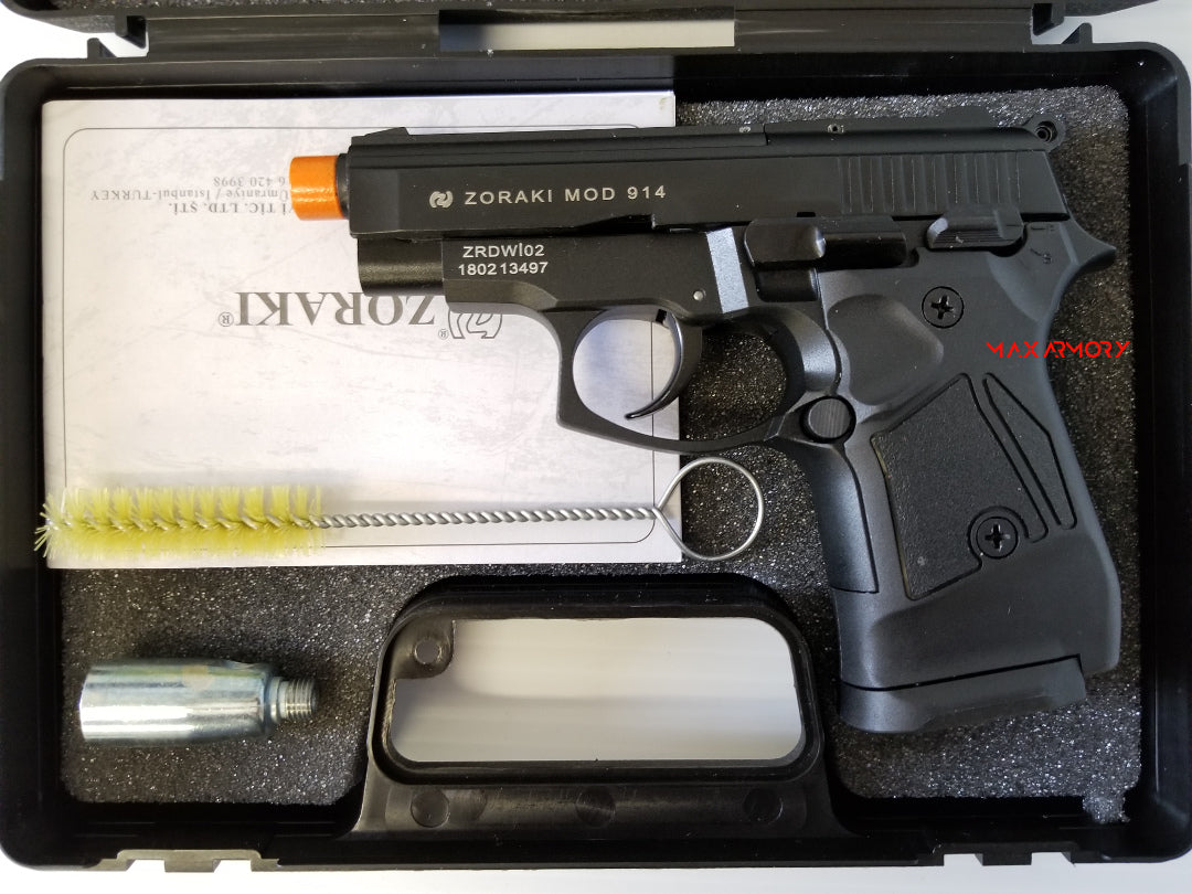 Zoraki 914 Black - Full Auto Front Firing 9mm Blank Gun (Sale! 15% OFF - No Code Needed) - Tophatter's Weapons'N'Deals Blank Firing Replica Guns - Tophatter Daily Deals