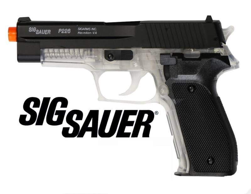 Sig Sauer P226 Spring AirSoft Black Hand Gun METAL SLIDE Two Tone - Tophatter's Inc. Weapons Store Online Collectible Weapons - Tophatter Daily Deals