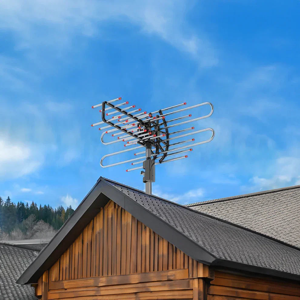 Long Range 500 Mile TV Antenna Motorized Rotating High Gain - Tophatter Daily Deals