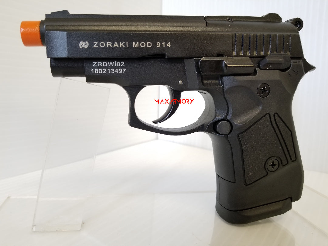Zoraki 914 Black - Full Auto Front Firing 9mm Blank Gun (Sale! 15% OFF - No Code Needed) - Tophatter's Weapons'N'Deals Blank Firing Replica Guns - Tophatter Daily Deals