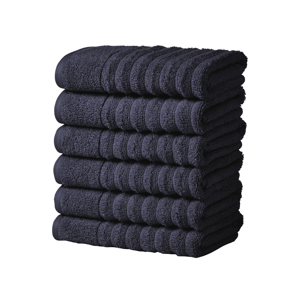 Luxury Combed Cotton Bath Towel Set - Karina Collection Hand Towel (Pack of 6) Navy Blue Bath - Tophatter Daily Deals