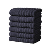Luxury Combed Cotton Bath Towel Set - Karina Collection Hand Towel (Pack of 6) Navy Blue Bath - Tophatter Daily Deals