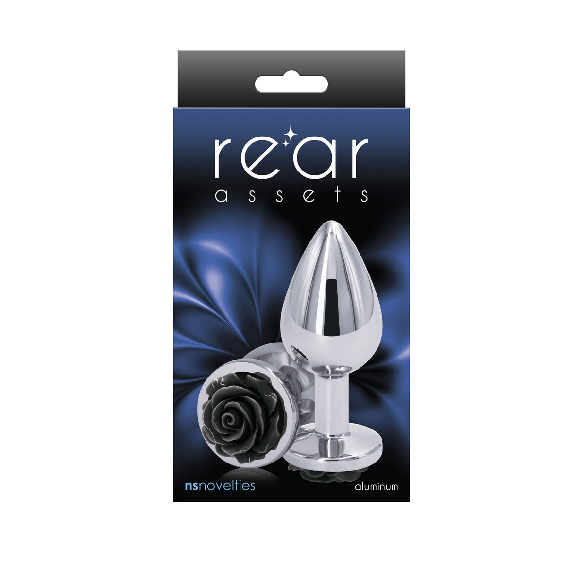 Rear Assets Rose Medium 8.9 cm Metal Butt Plug Black Rose Base > Anal Range > Jewel Butt Plugs - Tophatter Daily Deals