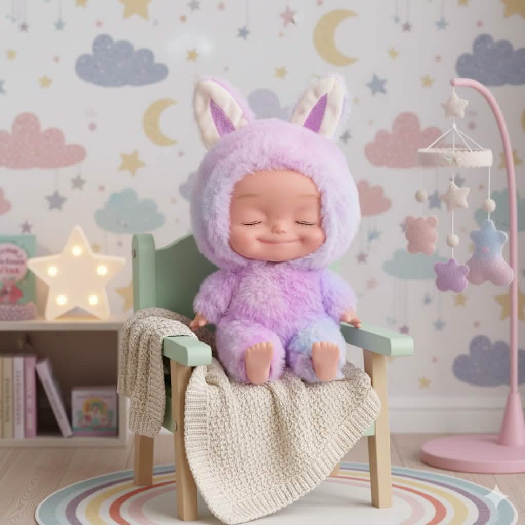 10.6 Inch Plush Animal Onesie Baby Doll with Eyes Closed, Posable Doll - Tophatter Daily Deals