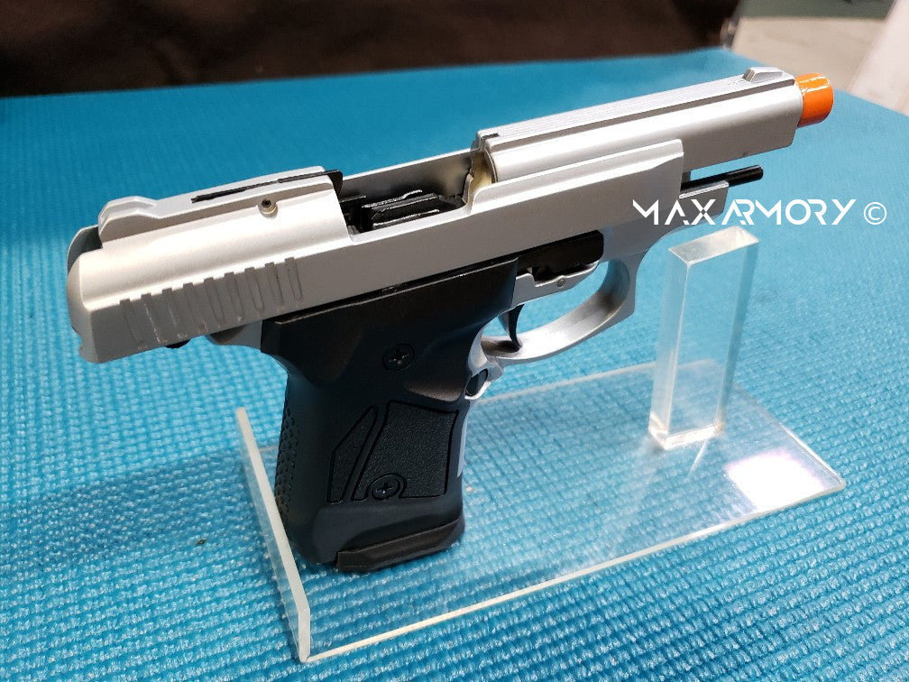 Zoraki 914 Nickel - Full Auto Front Firing 9mm Blank Gun - Tophatter's Weapons'N'Deals Blank Firing Replica Guns - Tophatter Daily Deals