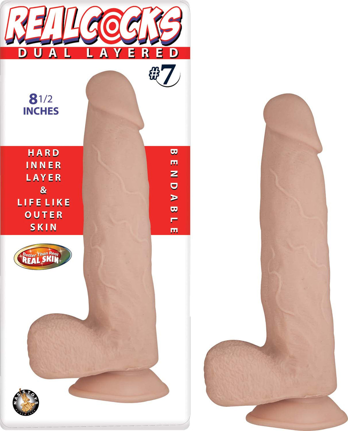 RealCocks Dual Layer Bendable Dildo 9 Inch Vanilla – Lifelike Bendable Dildo > Dildos > Large Dildos - Tophatter Daily Deals