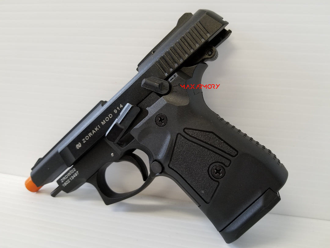 Zoraki 914 Black - Full Auto Front Firing 9mm Blank Gun (Sale! 15% OFF - No Code Needed) - Tophatter's Weapons'N'Deals Blank Firing Replica Guns - Tophatter Daily Deals
