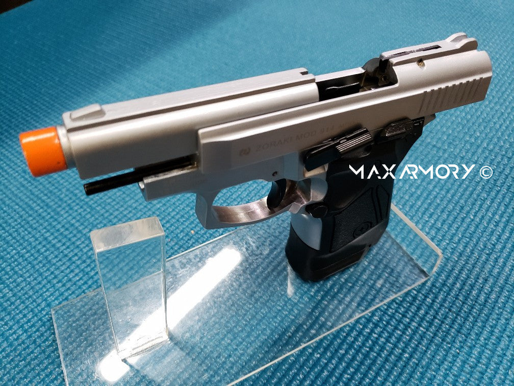 Zoraki 914 Nickel - Full Auto Front Firing 9mm Blank Gun - Tophatter's Weapons'N'Deals Blank Firing Replica Guns - Tophatter Daily Deals