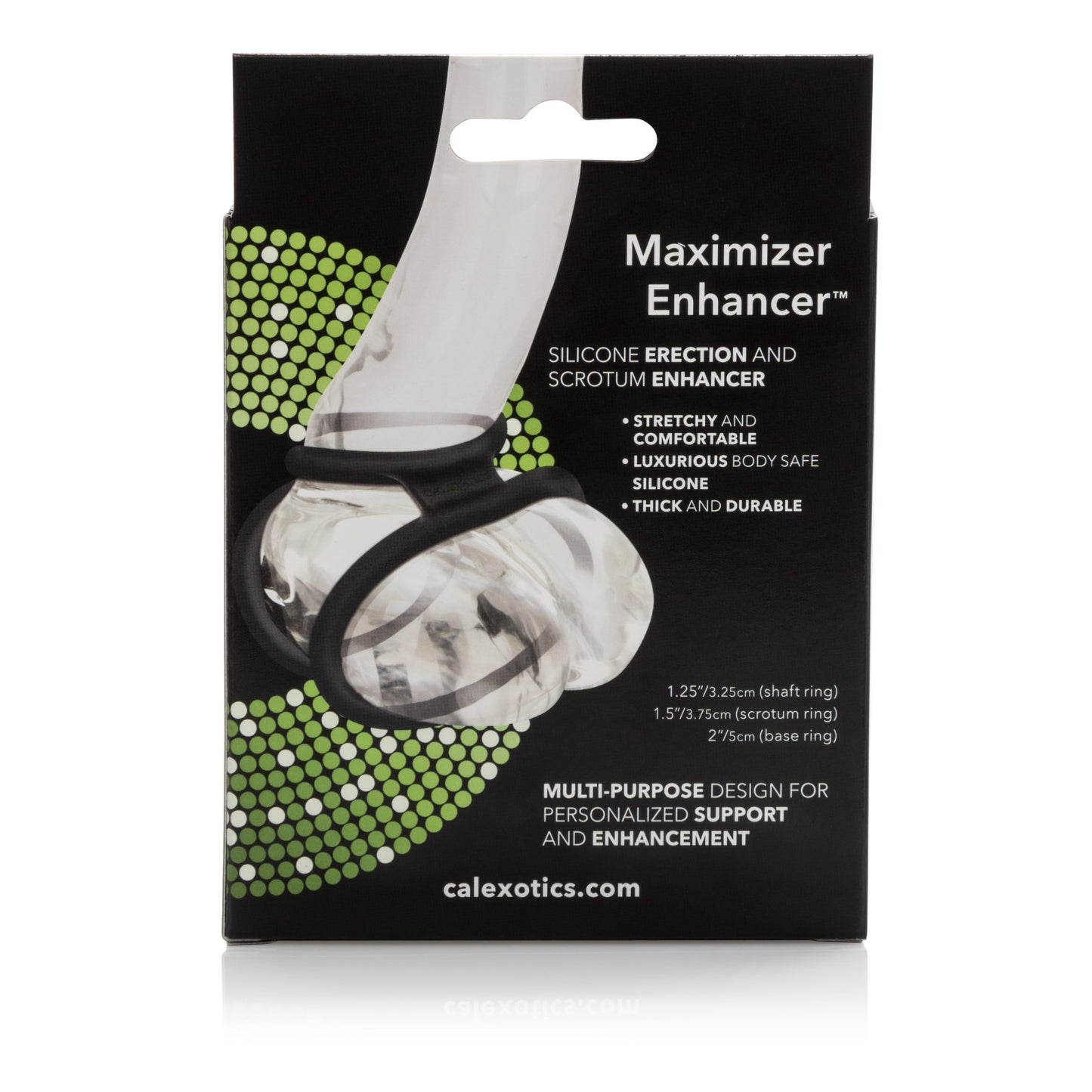 Maximizer Enhancer Triple Silicone Ring Set Black with 2 Inch Base, 1.5 Inch Scrotum, and 1.25 Inch Shaft Rings > Cock Ring > Sets - Tophatter Daily Deals